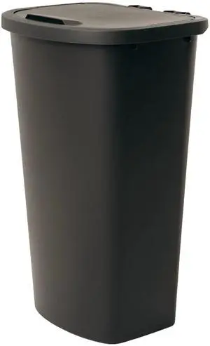 Mainstays 11 Gallon Plastic Kitchen Trash Can with Lift-Top Lid, Black Mainstays 11 Gallon Plastic Kitchen Trash Can with Lift-Top Lid, Black