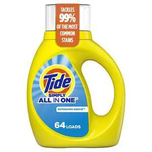Tide Simply Liquid Laundry Detergent, Refreshing Breeze Scent, 84 fl oz, 64 Loads Tide Simply Liquid Laundry Detergent, Refreshing Breeze Scent, 84 fl oz, 64 Loads