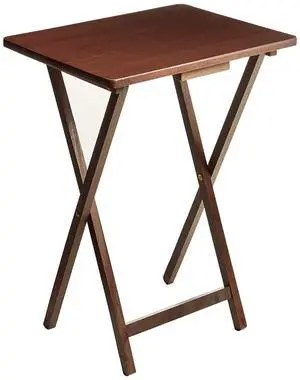 Mainstays Rubberwood Folding TV Tray Table, Walnut Mainstays Rubberwood Folding TV Tray Table, Walnut