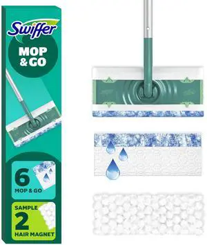 Swiffer Mop & Go Starter Kit (1 Device, 6 Hair Magnet Dry Cloths, 2 Mop & Go Wet Cloths) Swiffer Mop & Go Starter Kit (1 Device, 6 Hair Magnet Dry Cloths, 2 Mop & Go Wet Cloths)