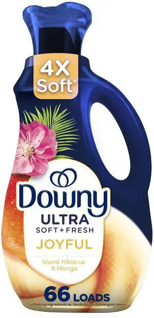 Downy Ultra Soft and Fresh Liquid Fabric Softener, Island Hibiscus and Mango Scent, 44 fl oz, 66 Loads Downy Ultra Soft and Fresh Liquid Fabric Softener, Island Hibiscus and Mango Scent, 44 fl oz, 66 Loads