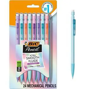 BIC Xtra Smooth Pastel Mechanical Pencils, No. 2, Back to School, 0.7 mm, 24-Count BIC Xtra Smooth Pastel Mechanical Pencils, No. 2, Back to School, 0.7 mm, 24-Count