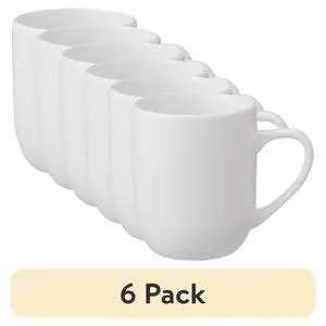 (6 pack) Mainstays 12 oz Glazed White Stoneware Mug (6 pack) Mainstays 12 oz Glazed White Stoneware Mug