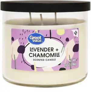 Great Value Lavender & Chamomile Scented Candle, 14.5 oz Great Value Lavender & Chamomile Scented Candle, 14.5 oz