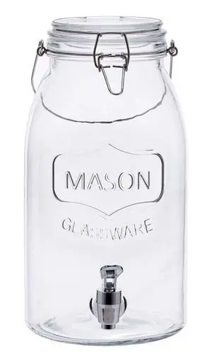 Mainstays Clear Glass Mason Sun Tea Beverage Dispenser Jar Mainstays Clear Glass Mason Sun Tea Beverage Dispenser Jar