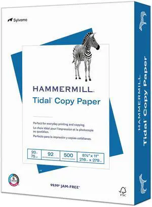 Hammermill Tidal Copy Paper, 8.5" x 11", 20 lb, 92 Bright White, 500 Sheets Hammermill Tidal Copy Paper, 8.5" x 11", 20 lb, 92 Bright White, 500 Sheets