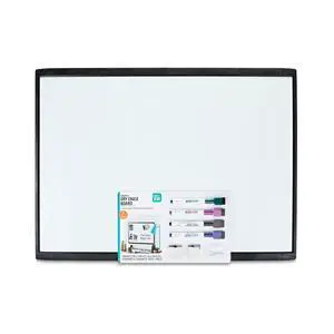 Pen+Gear Magnetic Dry Erase Board, Black, Height 17" x Width 23" x Depth 0.65" Pen+Gear Magnetic Dry Erase Board, Black, Height 17" x Width 23" x Depth 0.65"