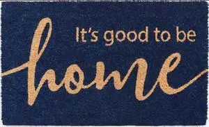 Mainstays Good To Be Home Coir Doormat, Navy, 18 in x 30 in Mainstays Good To Be Home Coir Doormat, Navy, 18 in x 30 in