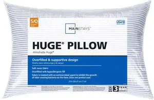 Mainstays Huge Overfilled Bed Pillow, Standard/Queen, 2-Pack Mainstays Huge Overfilled Bed Pillow, Standard/Queen, 2-Pack