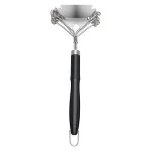 KFFKFF Grill Brush and Scraper, BBQ Cleaning Tool for Outdoor Grills, Stainless Steel Wire Design, Bristle-Free Brush for Porcelain, Charcoal, and Grate Cleaning, 17 Inches KFFKFF Grill Brush and Scraper, BBQ Cleaning Tool for Outdoor Grills, Stainless Steel Wire Design, Bristle-Free Brush for Porcelain, Charcoal, and Grate Cleaning, 17 Inches