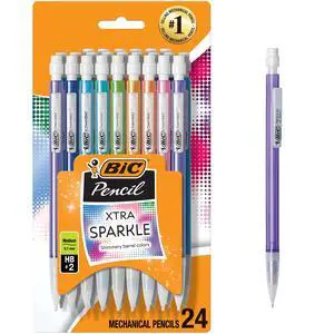 BIC Xtra Sparkle Mechanical Pencils, No. 2, Back to School Supplies, 0.7 mm, 24-Count (Barrel Colors May Vary) BIC Xtra Sparkle Mechanical Pencils, No. 2, Back to School Supplies, 0.7 mm, 24-Count (Barrel Colors May Vary)