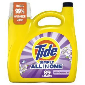 Tide Simply Laundry Detergent Liquid, Berry Blossom Scent, 117 fl oz, 89 Loads Tide Simply Laundry Detergent Liquid, Berry Blossom Scent, 117 fl oz, 89 Loads