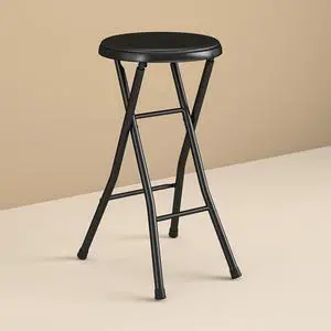 Mainstays Folding Vinyl Padded Counter Stool, Black Mainstays Folding Vinyl Padded Counter Stool, Black