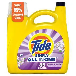 Tide Simply Liquid Laundry Detergent, Clean & Fresh, Berry Blossom Scent, 85 Loads, 107 fl oz Tide Simply Liquid Laundry Detergent, Clean & Fresh, Berry Blossom Scent, 85 Loads, 107 fl oz