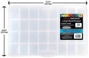The Beadery - 32 Comp Large Bead Keeper Box - Clear Plastic - 2176 The Beadery - 32 Comp Large Bead Keeper Box - Clear Plastic - 2176