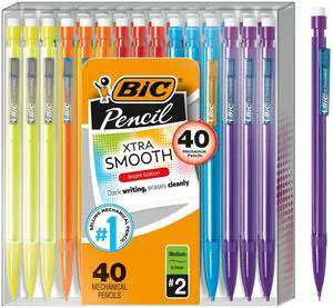 BIC Xtra-Smooth Mechanical Pencils with Erasers, 40-Count BIC Xtra-Smooth Mechanical Pencils with Erasers, 40-Count