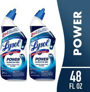 Lysol Toilet Bowl Cleaner Clinging Gel, Power, Disinfecting Bathroom Cleaner and Toilet Bowl Stain Remover, 24 fl oz (2 Pack) Lysol Toilet Bowl Cleaner Clinging Gel, Power, Disinfecting Bathroom Cleaner and Toilet Bowl Stain Remover, 24 fl oz (2 Pack)