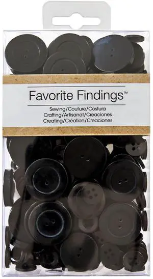 Favorite Findings Value Black Assorted Sew Thru & Shank Buttons, 4 Ounces Favorite Findings Value Black Assorted Sew Thru & Shank Buttons, 4 Ounces