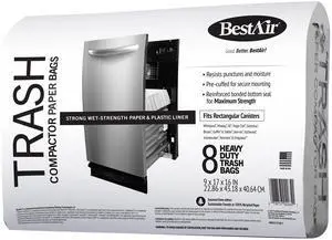 BestAir Heavy Duty Paper Trash Compactor Bags, Pre-Cuffed, 8 Bags for Your Home BestAir Heavy Duty Paper Trash Compactor Bags, Pre-Cuffed, 8 Bags for Your Home
