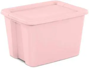 Sterilite Large Storage Bin, 18 Gallon Plastic Storage Container with Snap-On Lid, Pink Sterilite Large Storage Bin, 18 Gallon Plastic Storage Container with Snap-On Lid, Pink