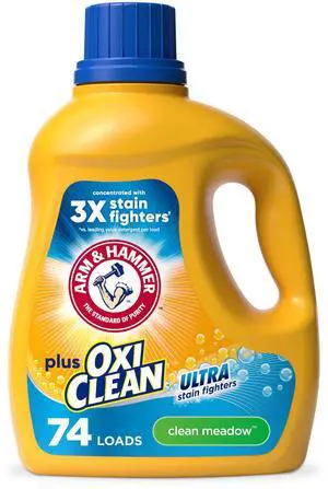 ARM & HAMMER Plus OxiClean Ultra Stain Fighters Liquid Detergent, Clean Meadow, 96.2 Fl Oz ARM & HAMMER Plus OxiClean Ultra Stain Fighters Liquid Detergent, Clean Meadow, 96.2 Fl Oz