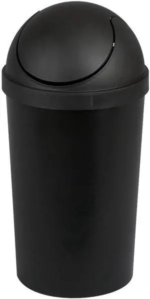 Sterilite Small Bathroom Trash Can, 3 Gallon Plastic Garbage Bucket Bin with Swing Top Lid, Black Sterilite Small Bathroom Trash Can, 3 Gallon Plastic Garbage Bucket Bin with Swing Top Lid, Black