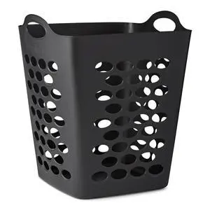 Mainstays Flexible Square Laundry Hamper, Black Plastic Mainstays Flexible Square Laundry Hamper, Black Plastic