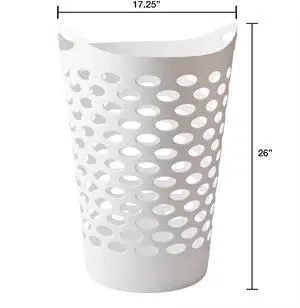 Mainstays Flexible Round Laundry Hamper, White Plastic Mainstays Flexible Round Laundry Hamper, White Plastic