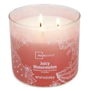 Mainstays 3-Wick Ombre Wrap Juicy Watermelon Candle, 14 oz Mainstays 3-Wick Ombre Wrap Juicy Watermelon Candle, 14 oz