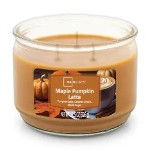 Mainstays 3-Wick Glass Jar Candle, Maple Pumpkin Latte, 11.5 oz Mainstays 3-Wick Glass Jar Candle, Maple Pumpkin Latte, 11.5 oz
