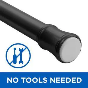 Mainstays 1" Black Adjustable Tension Window Curtain Rod, 48- 84" Mainstays 1" Black Adjustable Tension Window Curtain Rod, 48- 84"