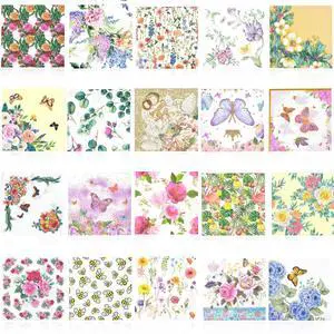 20 Pack Assorted Floral Napkins Decoupage Decorative, Decoupage Napkins Cocktail Decorative Paper for Birthday Party Beautiful Gorgeous, 20 styles of decorative paper (Style 1) 20 Pack Assorted Floral Napkins Decoupage Decorative, Decoupage Napkins Cocktail Decorative Paper for Birthday Party Beautiful Gorgeous, 20 styles of decorative paper (Style 1)