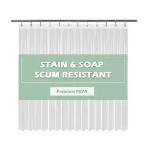 EHZNZIE Crystal Clear Shower Curtain Liner 72x72, PEVA Waterproof Bath Curtain, No Chemical Smell, 3 Weighted Magnets, Durable with Rustproof Metal Grommets EHZNZIE Crystal Clear Shower Curtain Liner 72x72, PEVA Waterproof Bath Curtain, No Chemical Smell, 3 Weighted Magnets, Durable with Rustproof Metal Grommets