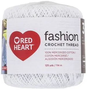 Red Heart Fashion Crochet, Thread Size 3, White Red Heart Fashion Crochet, Thread Size 3, White
