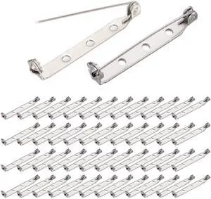 BEADNOVA Brooch Pin Back 60pcs Bar Pin Back 1.5 Inch Clasp Pinback Brooch Backings for Crafts Badge Name Tag DIY Jewelry Making and Craft (60 Pcs, Silver Color) BEADNOVA Brooch Pin Back 60pcs Bar Pin Back 1.5 Inch Clasp Pinback Brooch Backings for Crafts Badge Name Tag DIY Jewelry Making and Craft (60 Pcs, Silver Color)
