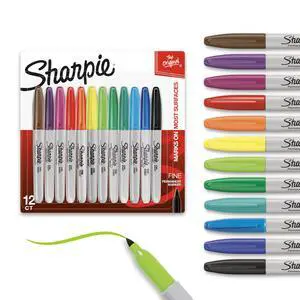 Sharpie Permanent Markers, Fine Tip, 12 Count - Quick Drying, Fade Resistant, Arts & Crafts, Desk, Office Supplies Sharpie Permanent Markers, Fine Tip, 12 Count - Quick Drying, Fade Resistant, Arts & Crafts, Desk, Office Supplies