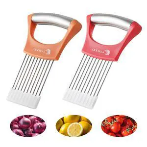 2 Pack Onion Holder for Slicing, Tomato Slicer Tool for Easy Cutting 2 Pack Onion Holder for Slicing, Tomato Slicer Tool for Easy Cutting
