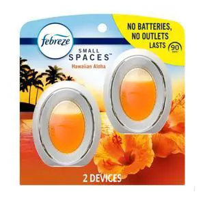 Febreze Small Spaces Air Freshener, Odor-Fighting, Plug In Alternative, Air Fresheners for Home and Bathroom and Kitchen, Closet Air Fresheners, Hawaiian Aloha Scent, 2 Count Febreze Small Spaces Air Freshener, Odor-Fighting, Plug In Alternative, Air Fresheners for Home and Bathroom and Kitchen, Closet Air Fresheners, Hawaiian Aloha Scent, 2 Count