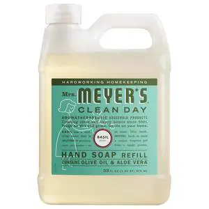 MRS. MEYER'S CLEAN DAY Liquid Hand Soap Refill, Basil, 33 fl oz MRS. MEYER'S CLEAN DAY Liquid Hand Soap Refill, Basil, 33 fl oz
