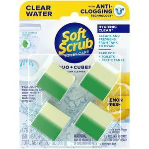 Soft Scrub In-Tank Toilet Cleaner Duo-Cubes, Lemon Fresh, Yellow, 4 Ct Soft Scrub In-Tank Toilet Cleaner Duo-Cubes, Lemon Fresh, Yellow, 4 Ct