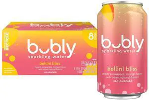 bubly Sparkling Water, Bellini Bliss, 12 Fl Oz Cans (8 Pack) bubly Sparkling Water, Bellini Bliss, 12 Fl Oz Cans (8 Pack)