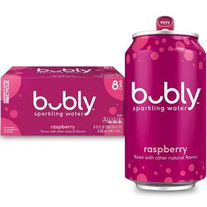 bubly Sparkling Water, Raspberry, 12 Fl Oz Cans (8 Pack) bubly Sparkling Water, Raspberry, 12 Fl Oz Cans (8 Pack)