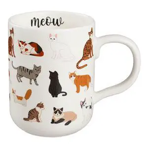 Mainstays 16.06 oz White Stoneware Cat Mug Mainstays 16.06 oz White Stoneware Cat Mug