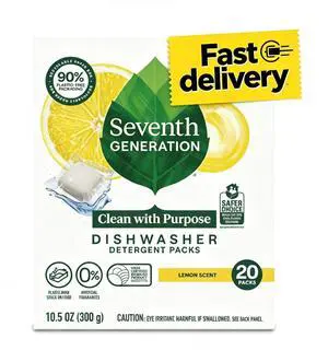Seventh Generation Dishwasher Detergent Packs for sparkling dishes Lemon Scent Dishwasher tabs 20 count Seventh Generation Dishwasher Detergent Packs for sparkling dishes Lemon Scent Dishwasher tabs 20 count