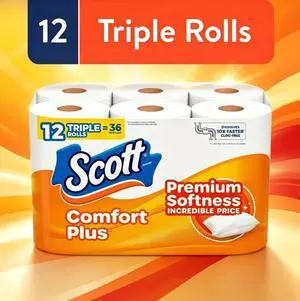 ICUTE-Scott Comfort Plus Toilet Paper, 12 Triple Rolls ICUTE-Scott Comfort Plus Toilet Paper, 12 Triple Rolls