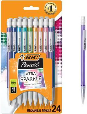 ICUTE-BI Xtra Sparkle Mechanical Pencils, No. 2, Back to School Supplies, 0.7 mm, 24-Count (Barrel Colors May Vary) ICUTE-BI Xtra Sparkle Mechanical Pencils, No. 2, Back to School Supplies, 0.7 mm, 24-Count (Barrel Colors May Vary)