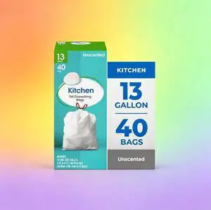 SWEETY-Great Value 13-Gallon Drawstring Tall Kitchen Trash Bags, Unscented, 40 Bags SWEETY-Great Value 13-Gallon Drawstring Tall Kitchen Trash Bags, Unscented, 40 Bags