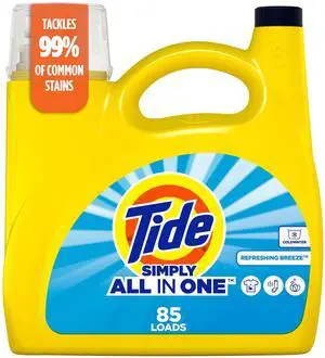 ICUTE-Tide Simply Laundry Detergent Liquid, All-In-One, Refreshing Breeze Scent, 85 Loads, 107 fl oz ICUTE-Tide Simply Laundry Detergent Liquid, All-In-One, Refreshing Breeze Scent, 85 Loads, 107 fl oz