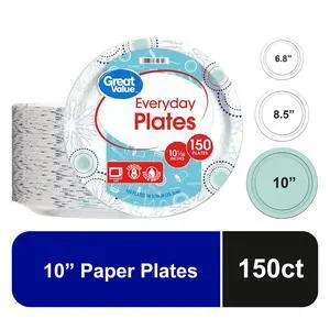 ICUTE-Great Value Disposable Paper Plates, 10", 150 Count ICUTE-Great Value Disposable Paper Plates, 10", 150 Count