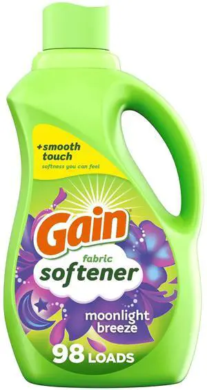 ICUTE-Gain Laundry Liquid Fabric Softener and Conditioner, Moonlight Breeze Scent, 72 fl oz, 98 Loads ICUTE-Gain Laundry Liquid Fabric Softener and Conditioner, Moonlight Breeze Scent, 72 fl oz, 98 Loads